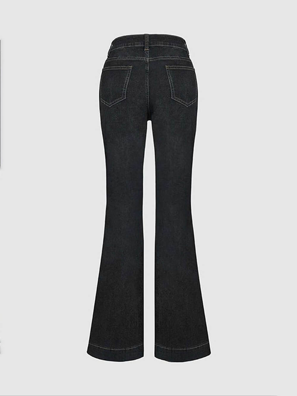 Stijlvolle uitlopende jeans met hoge taille en patchwork