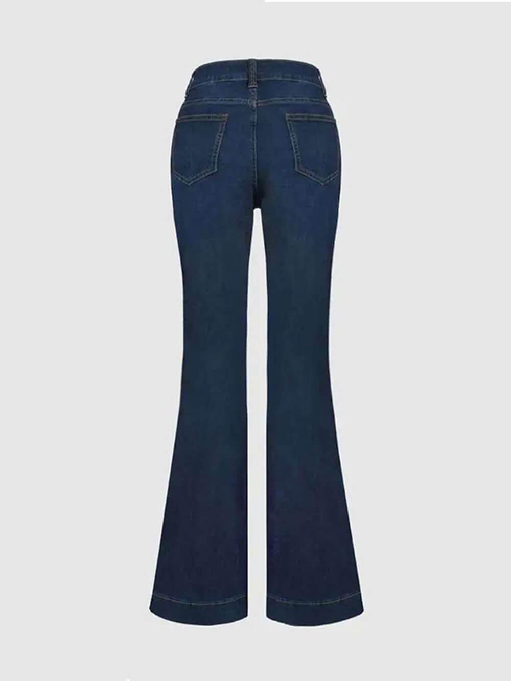 Stijlvolle uitlopende jeans met hoge taille en patchwork