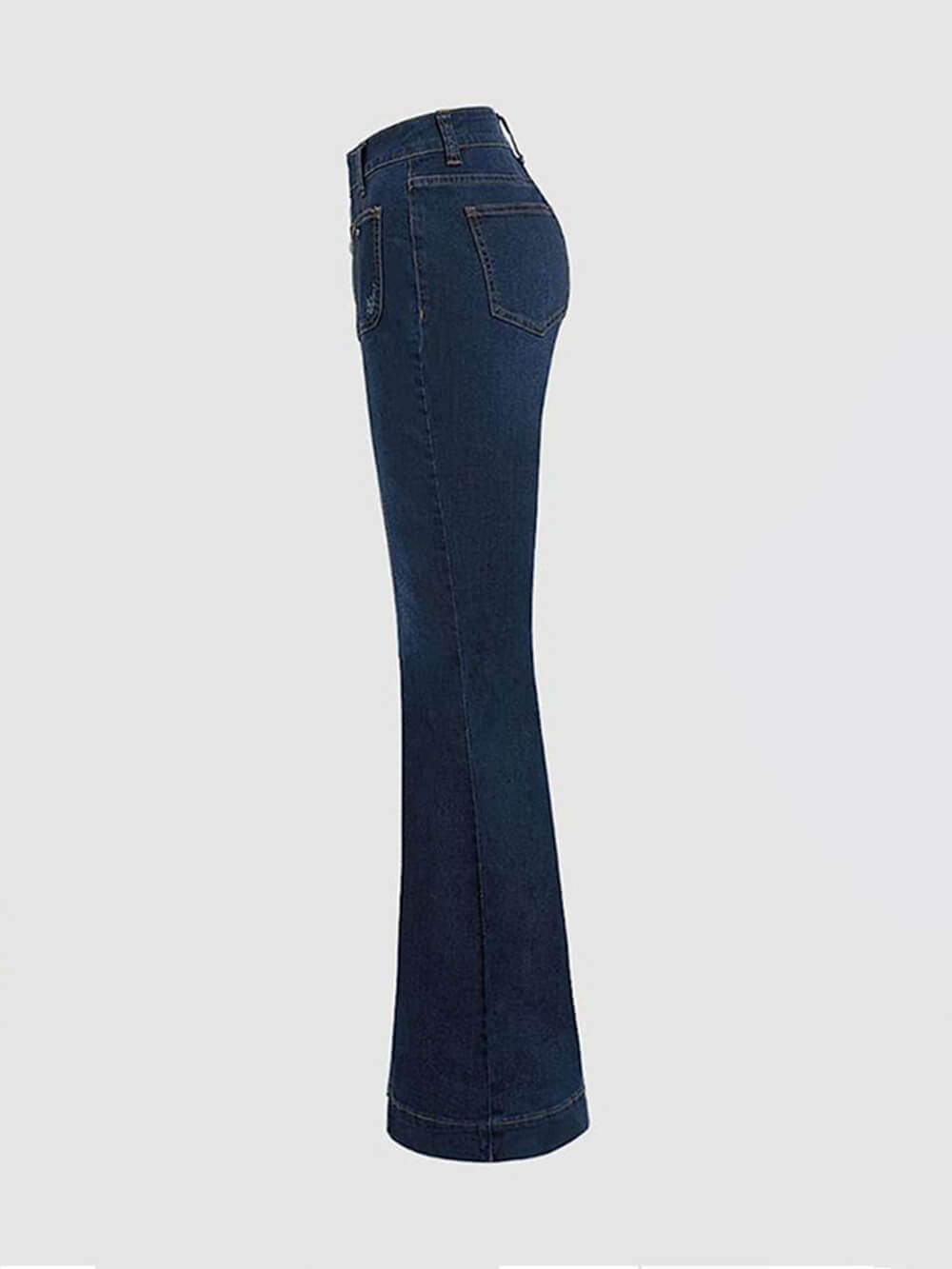 Stijlvolle uitlopende jeans met hoge taille en patchwork