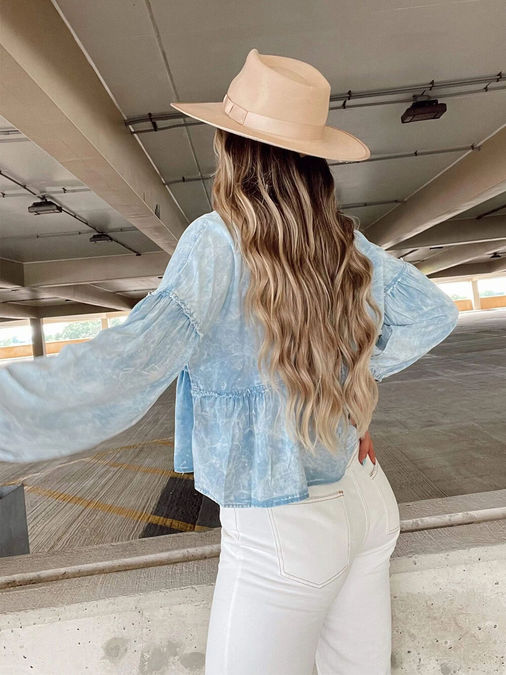 Gewassen denim topje