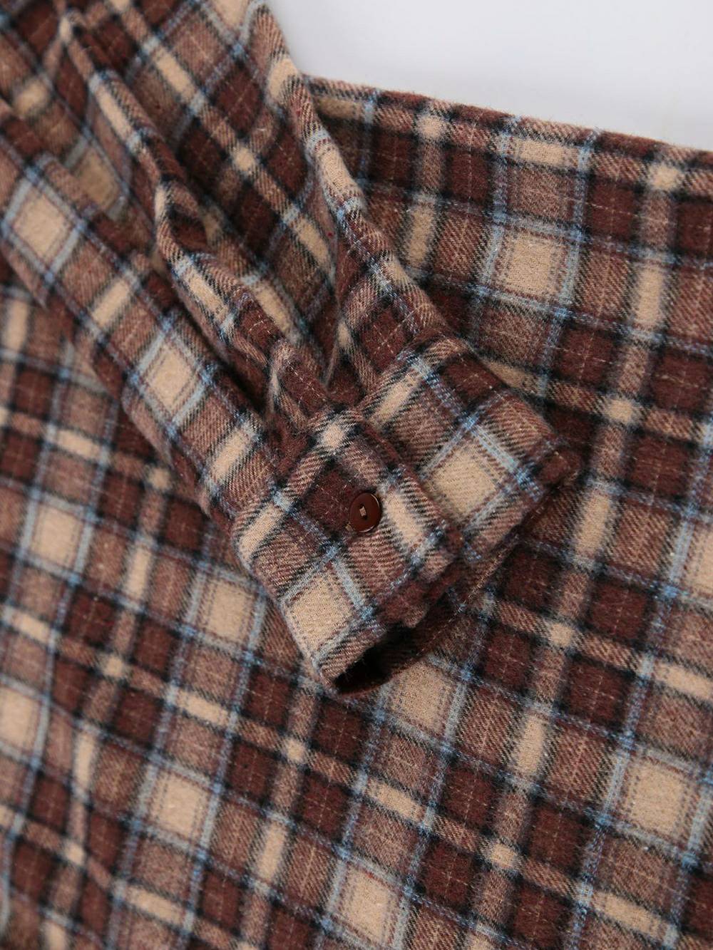 Vintage geruite shirts dames losse pastel vrouwelijke blouse herfst