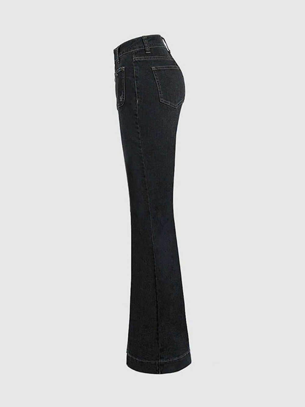 Stijlvolle uitlopende jeans met hoge taille en patchwork