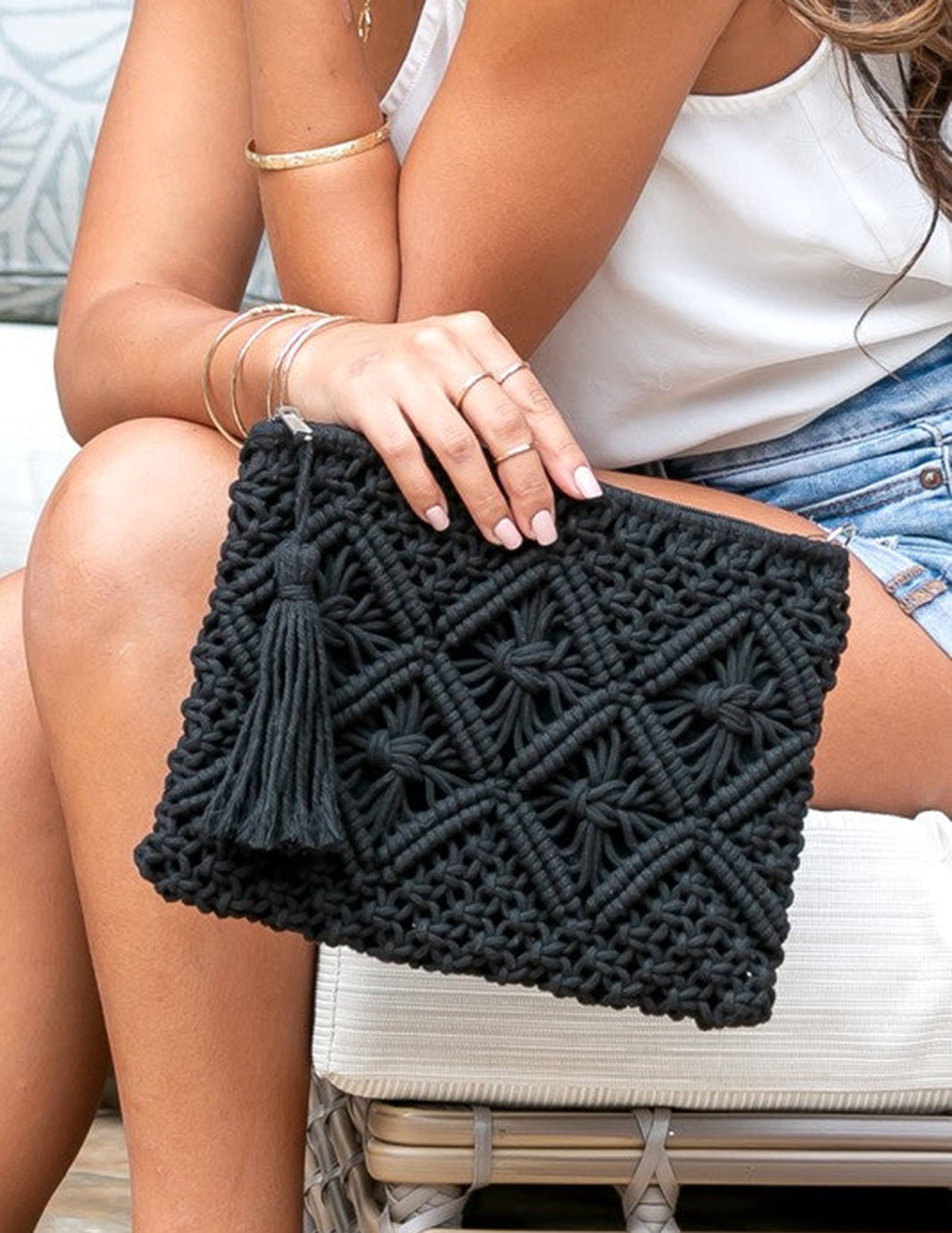 Diamantpatroon Macrame kwastkoppeling