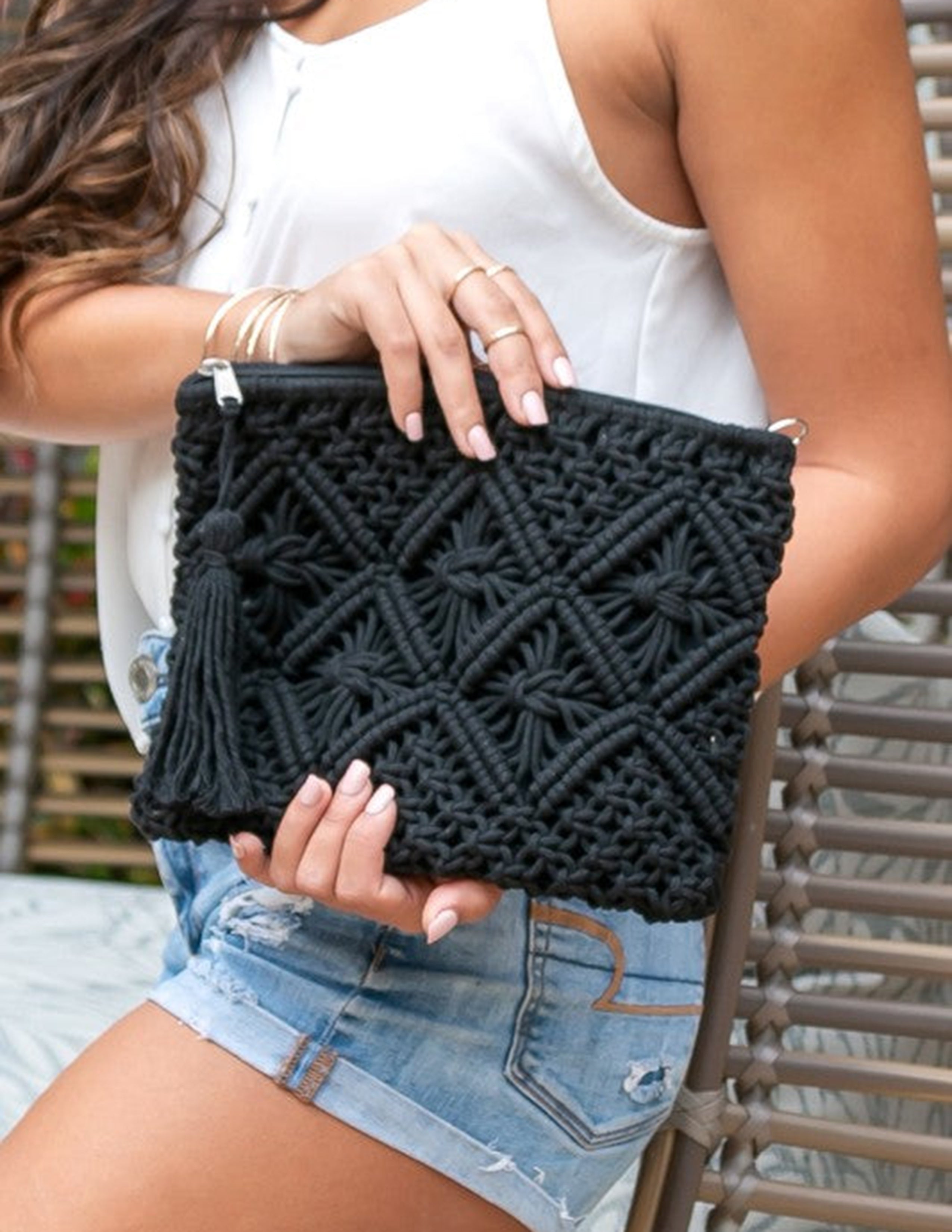 Diamantpatroon Macrame kwastkoppeling
