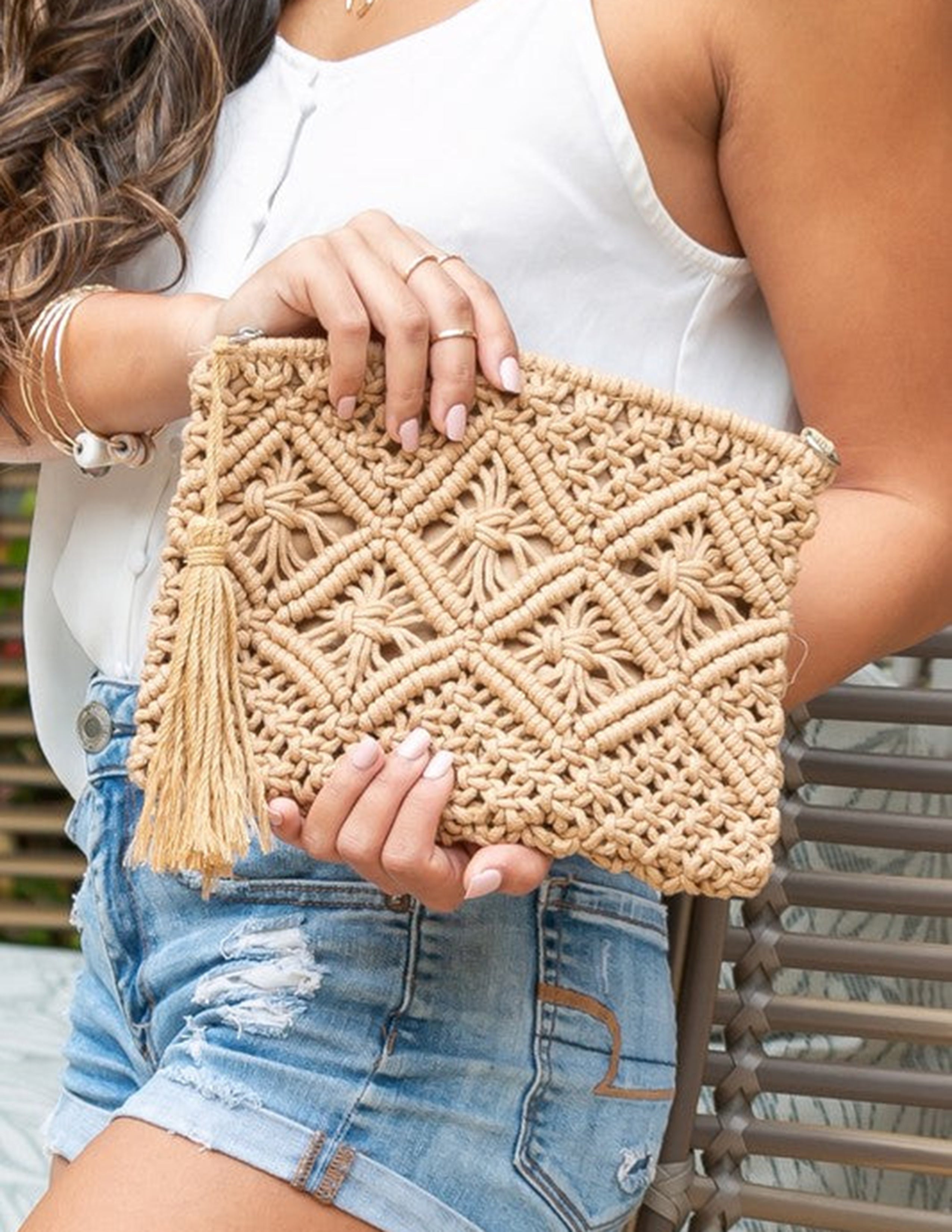 Diamantpatroon Macrame kwastkoppeling