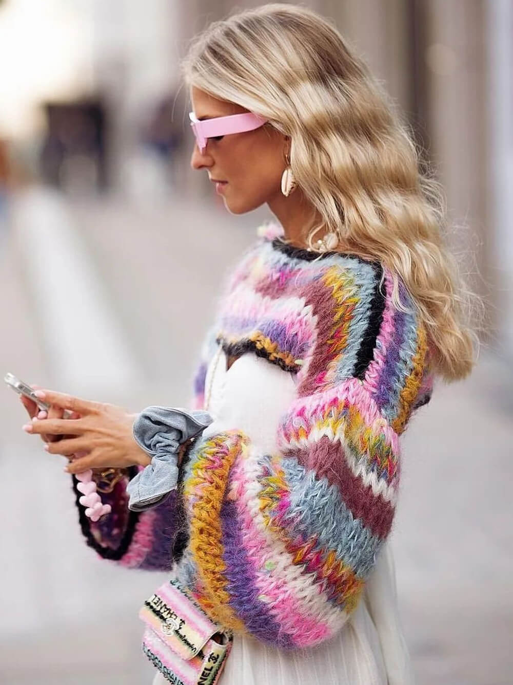 Blouse-sweater met lange mouwen