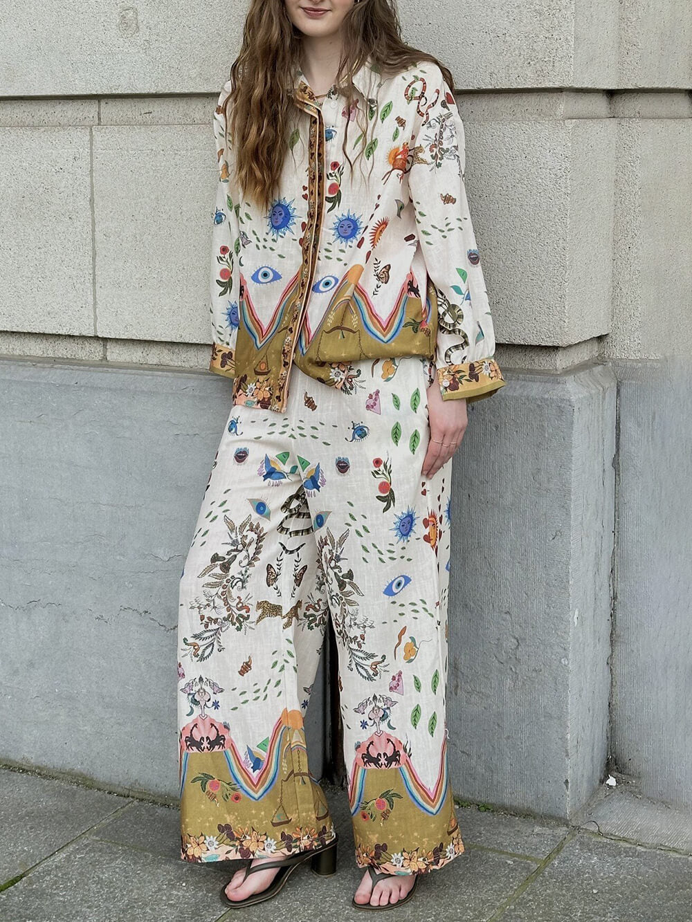 Losse oversized blouses met etnische print