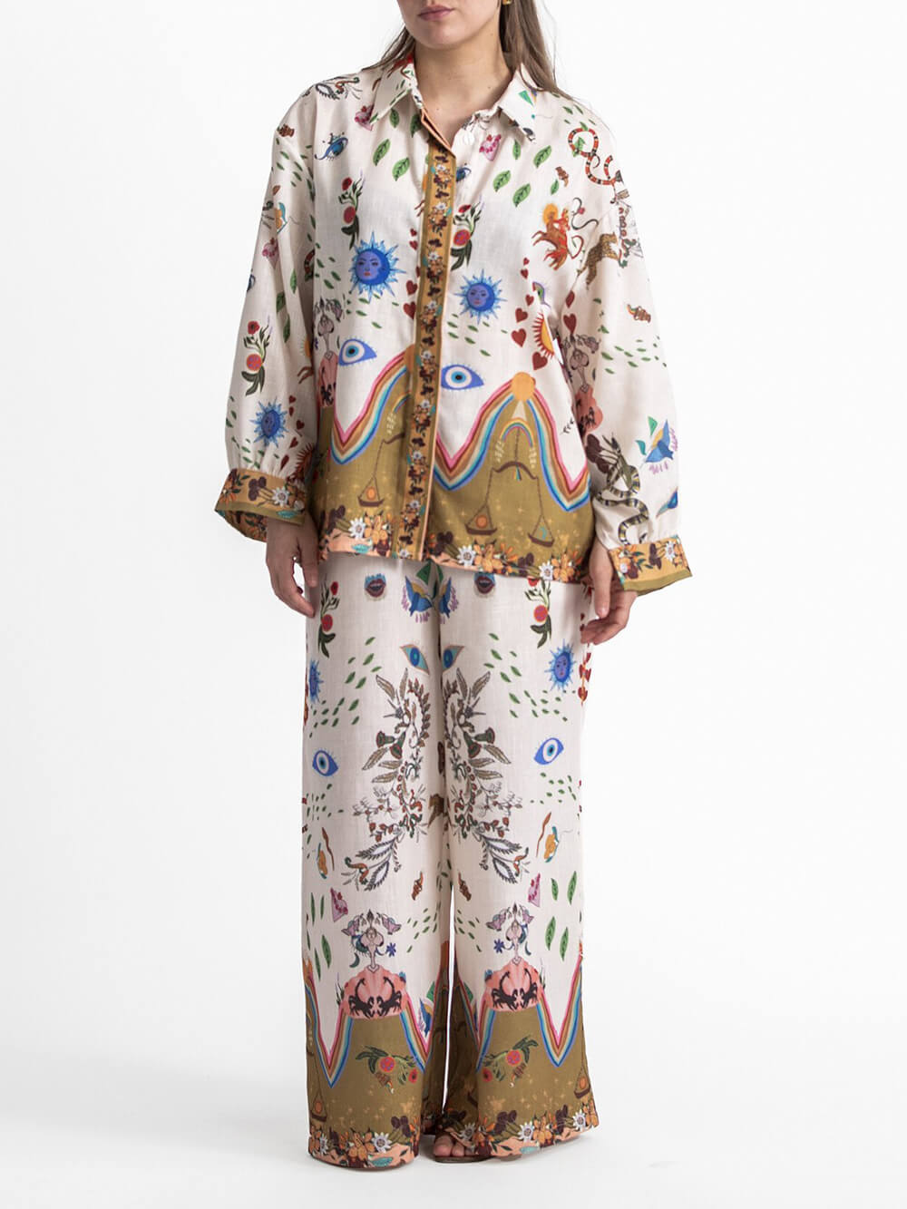 Losse oversized blouses met etnische print