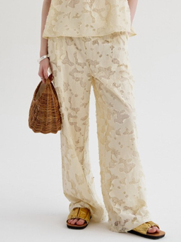 Holle kanten casual lange broek