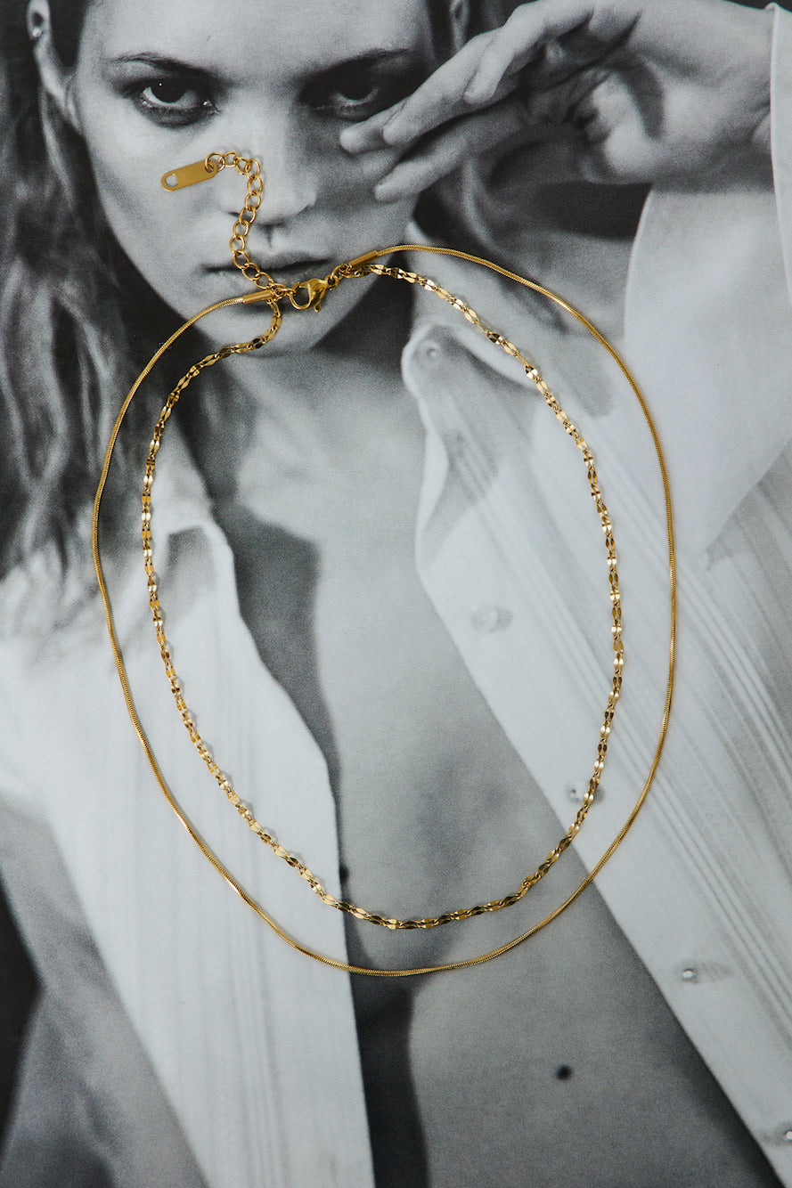 Goud vergulde dubbele ketting