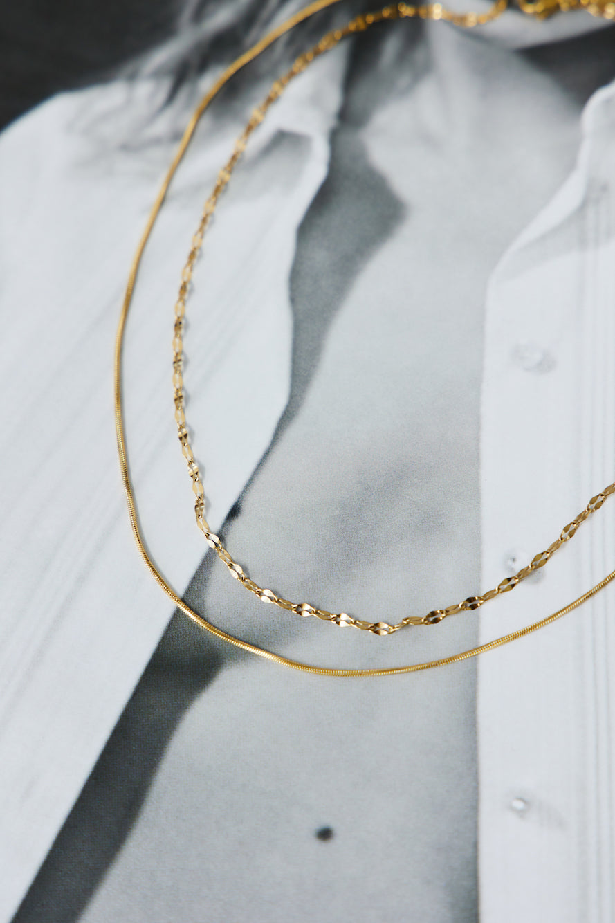 Goud vergulde dubbele ketting