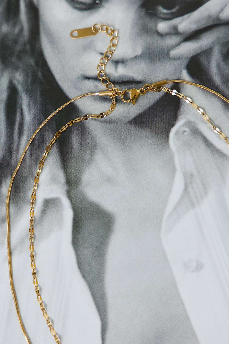 Goud vergulde dubbele ketting