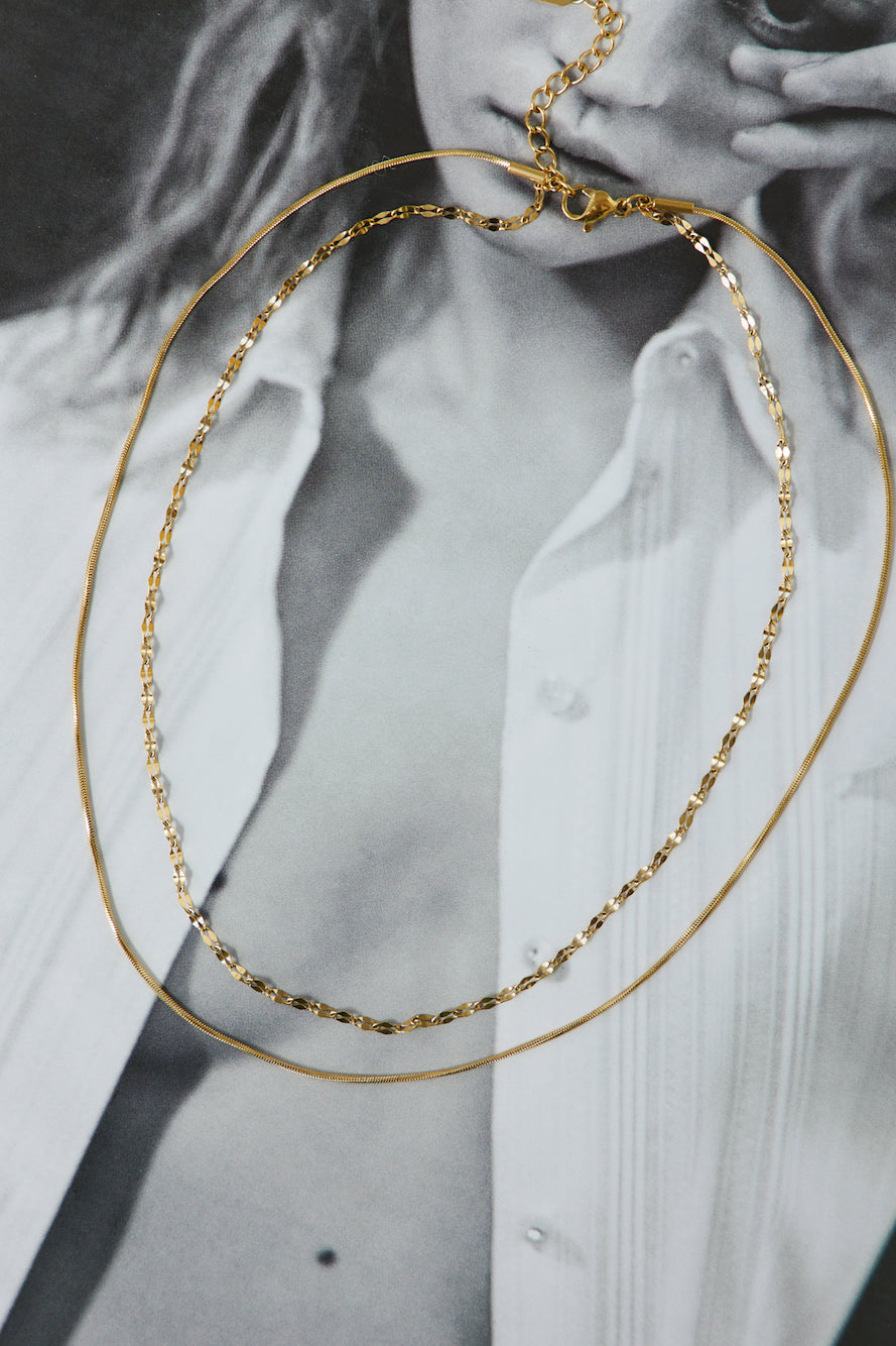 Goud vergulde dubbele ketting