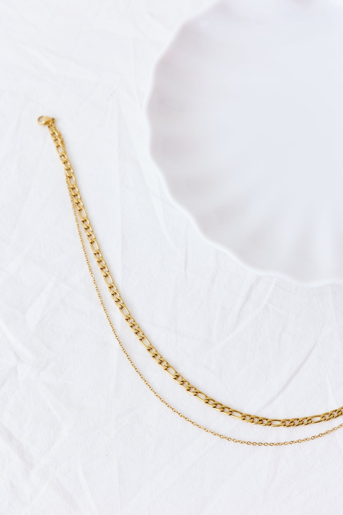 Goud vergulde dubbele ketting