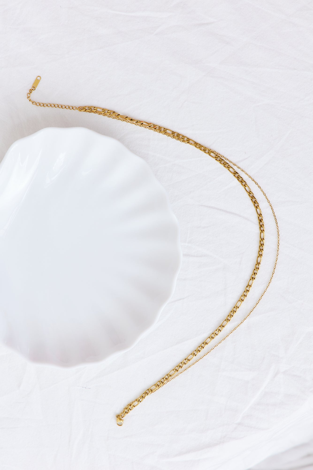 Goud vergulde dubbele ketting
