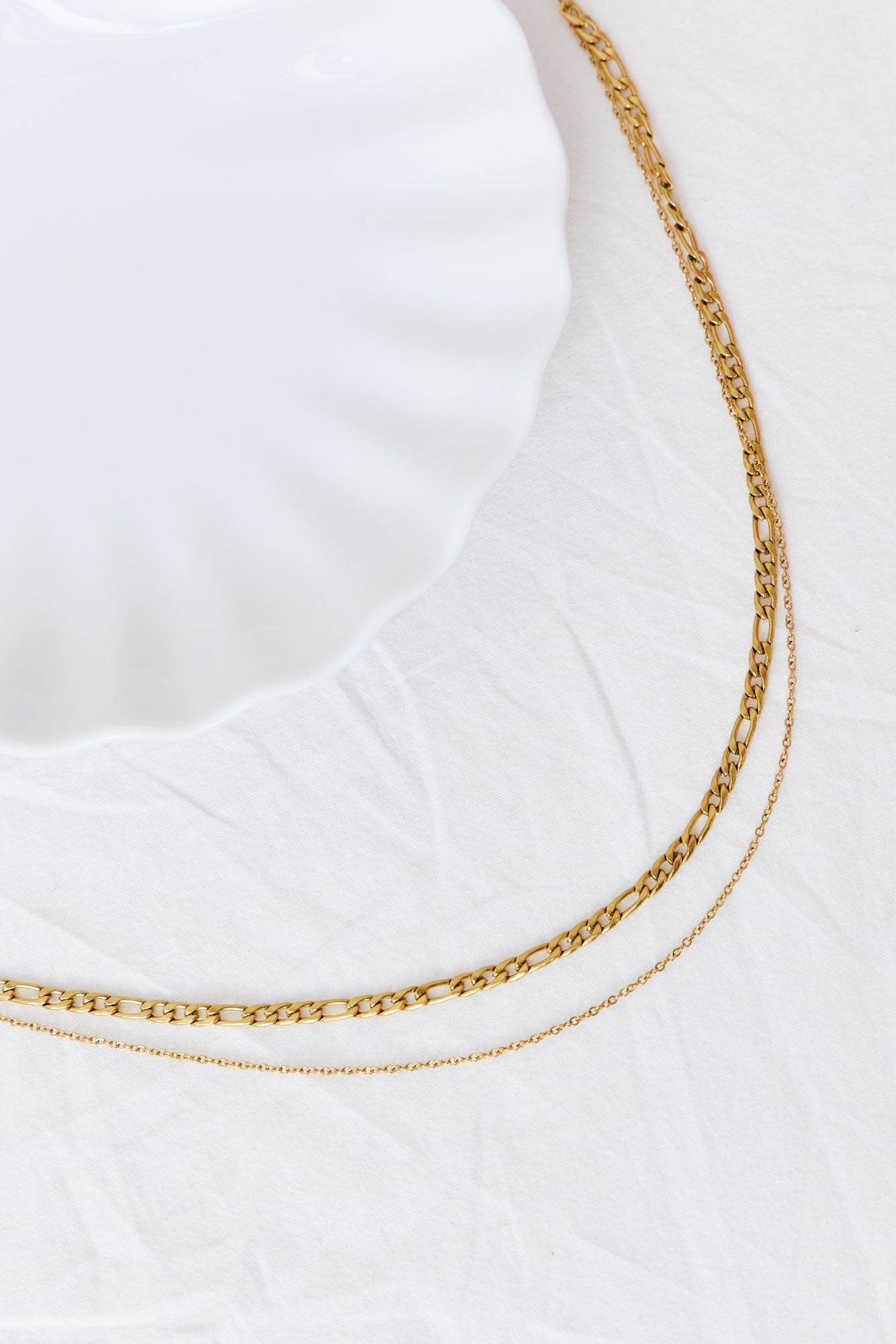 Goud vergulde dubbele ketting
