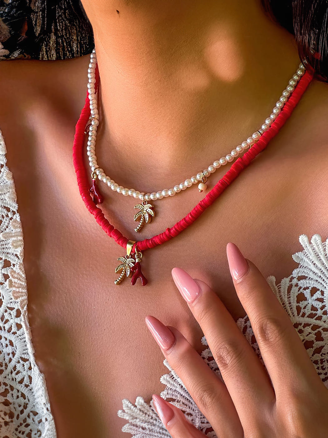 Tahiti Sunset Pearl Beach ketting goud