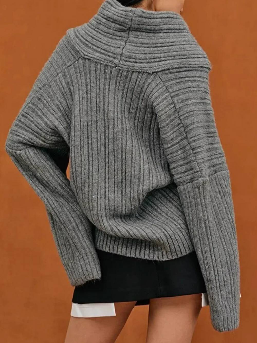 Oversized hoge gebreide trui