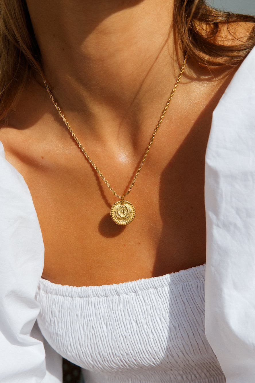 Goud vergulde ketting met levenshanger