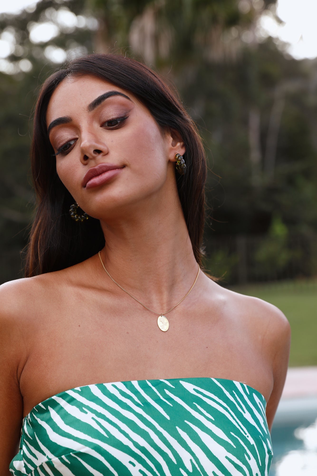 Goud vergulde ketting met roos